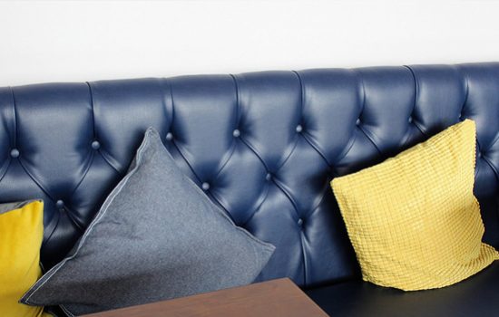 Close up of a sofa with cushions
